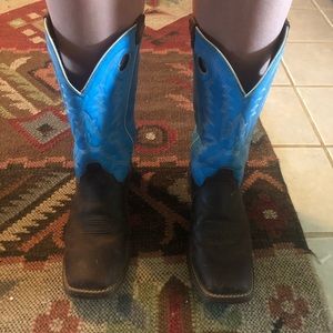 Justin Boots, Bright Blue Tops, Size 6D